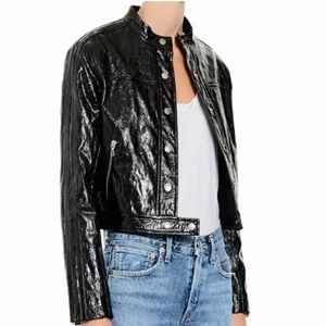 Rag & Bone Toni Moto Jacket - Cracked Patent Leather